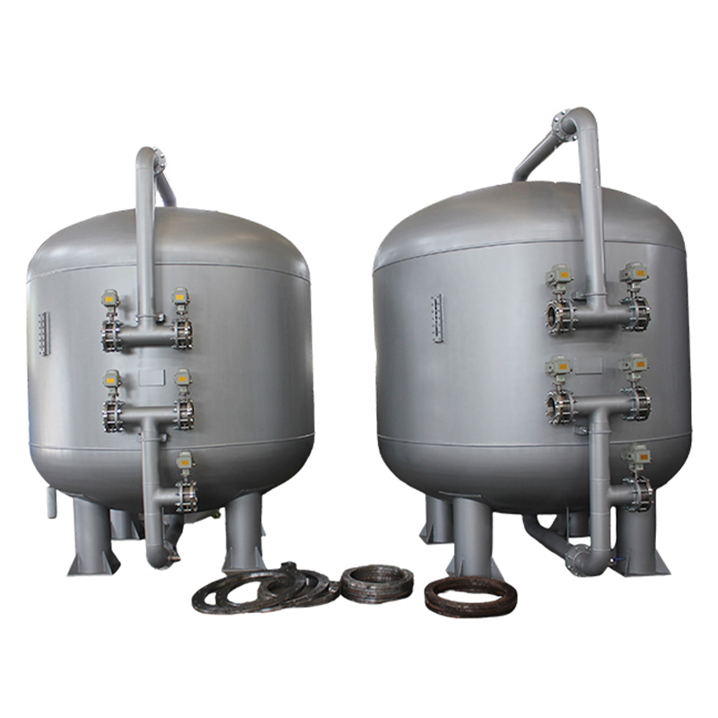 How do multi-media filters build the first line of defense for water purification through the synergistic effect of multiple filter media?